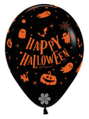 12" SEMPERTEX HAPPY HALLOWEEN GHOSTS ASSORTMENT LATEX (25 PER PACK)