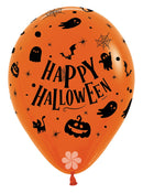 12" SEMPERTEX HAPPY HALLOWEEN GHOSTS ASSORTMENT LATEX (25 PER PACK)