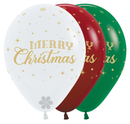 12" SEMPERTEX MERRY CHRISTMAS WINTER FASHION ASSORTMENT LATEX (25 PER PACK)