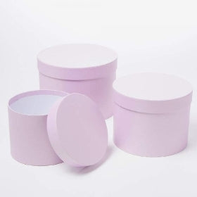 HAT BOXES: PALE PINK ROUND SYMPHONY HAT BOXES (SET OF 3)
