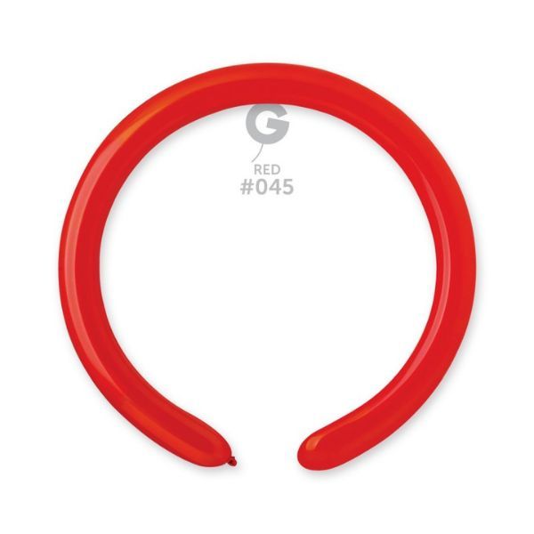 260G GEMAR MODELLING BALLOONS RED #045 LATEX (100 PER PACK)