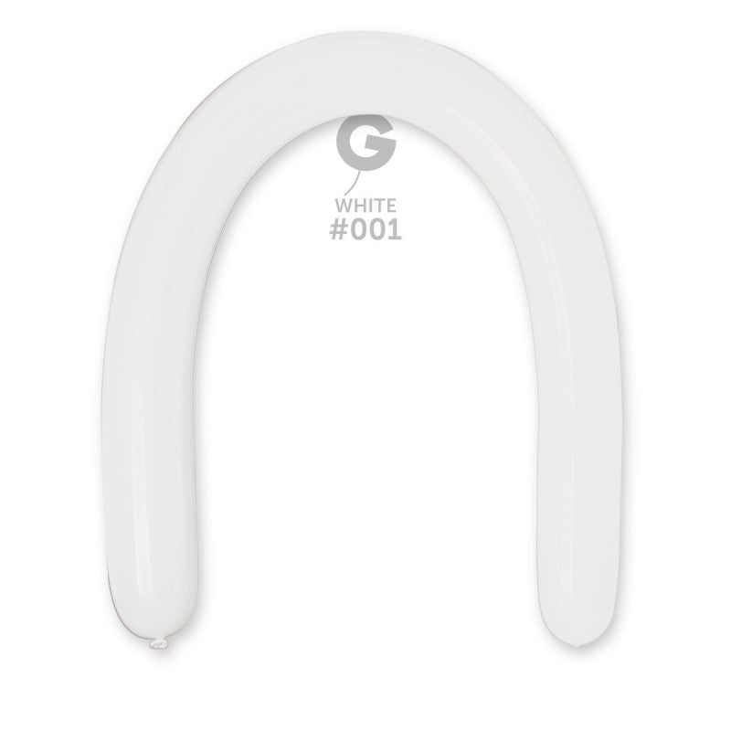 350G GEMAR MODELLING BALLOONS WHITE