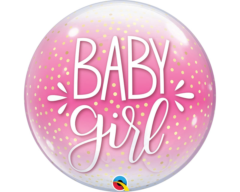 Baby Girl Pink Confetti Bubble