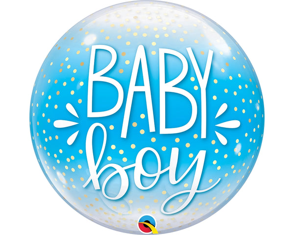 Baby Boy Blue Confetti Bubble