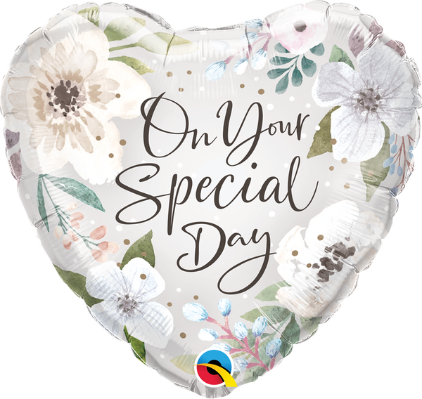 Qualatex 10489 Special Day White Floral Foil