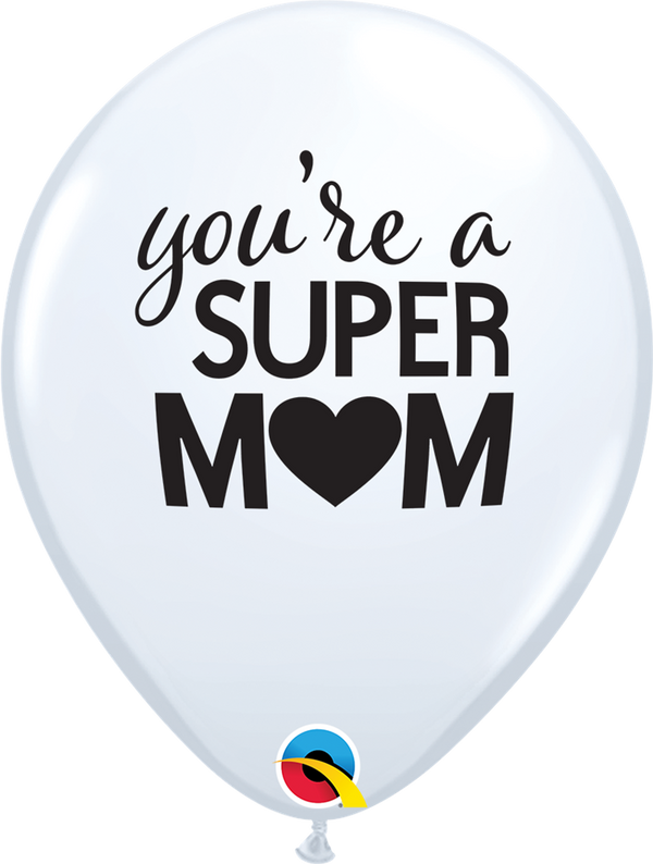 11" ROUND SIMPLY SUPER MOM LATEX (25 PER BAG)