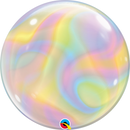 Qualatex 13081 Single Bubble Iridescent Swirls