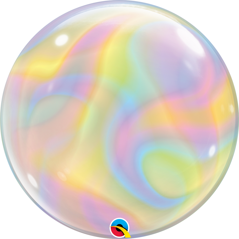 Qualatex 13081 Single Bubble Iridescent Swirls