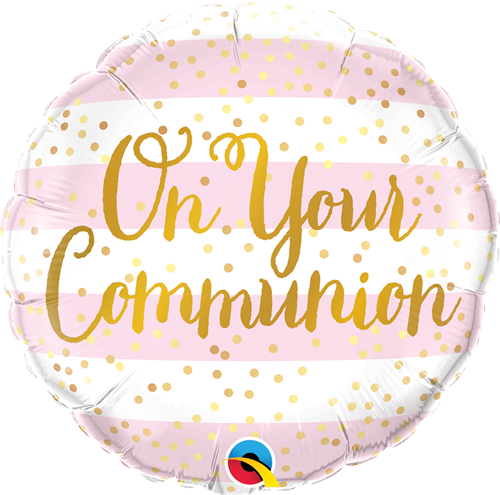 Qualatex 13439 On Your Communion Pink Foil