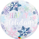 Qualatex 14834 Bubble Happy Holidays Snowflakes