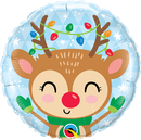 Qualatex 15019 Reindeer & Colored Lights Foil