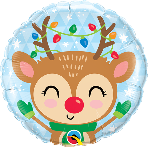 Qualatex 15019 Reindeer & Colored Lights Foil