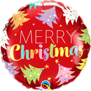 Qualatex 15025 Christmas Trees Red Foil
