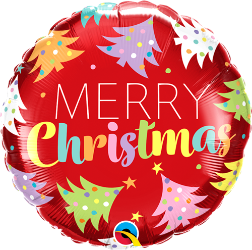 Qualatex 15025 Christmas Trees Red Foil