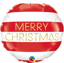 Qualatex 15037 Christmas Red White Stripes Foil