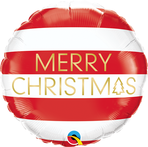 Qualatex 15037 Christmas Red White Stripes Foil