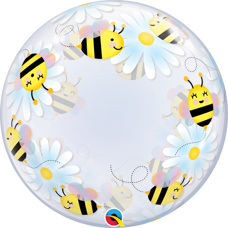 Qualatex 15733 Bees and Daisies Deco Bubble