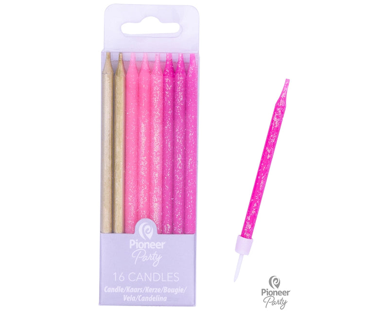 CANDLE: PINK & GOLD PICK STICK CANDLES