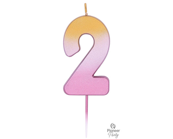 Qualatex 15852 rose gold ombre number 2 candle