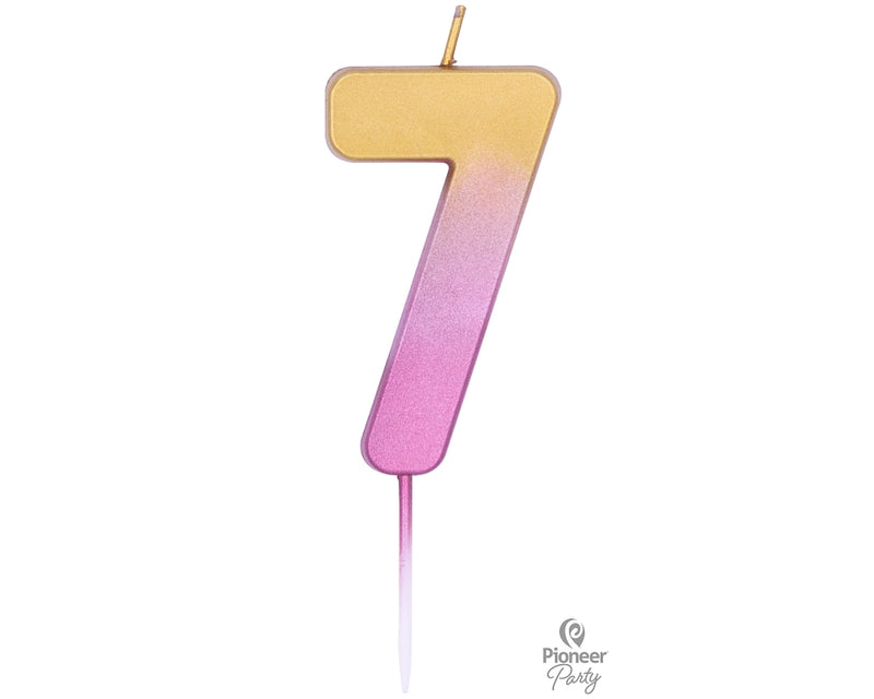 Qualatex 15887 rose gold ombre number 7 candle