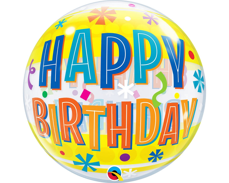 Single Bubble Birthday Fun and Yellow Bands