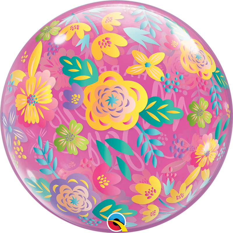 22" SINGLE BUBBLE MOTHER'S DAY COLOURFUL FLORAL