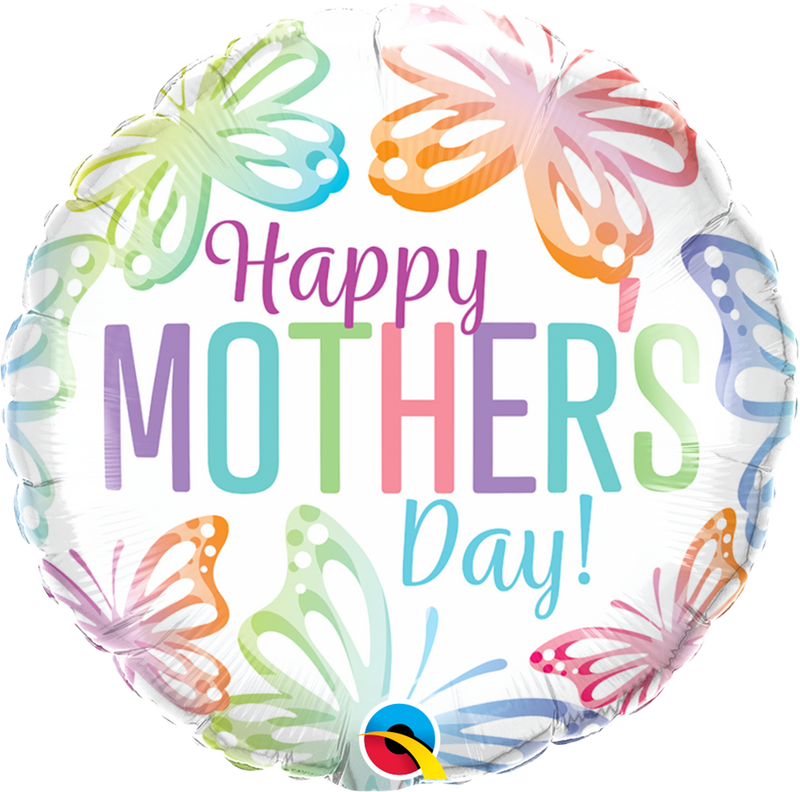 Qualatex 17516 Mothers Day Pastel Butterflies Foil