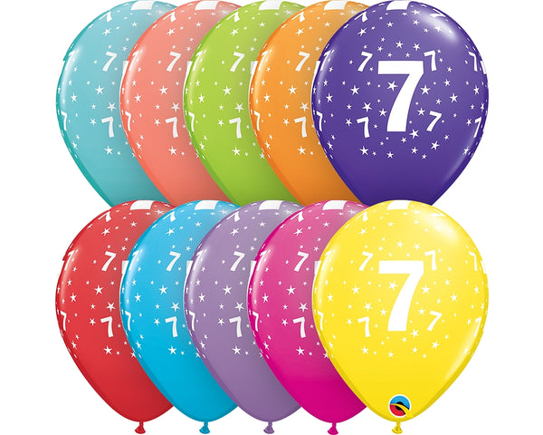 11" RETAIL LATEX AGE 7/TROPICAL (6 BAGS OF 6 BALLOONS PER BAG)