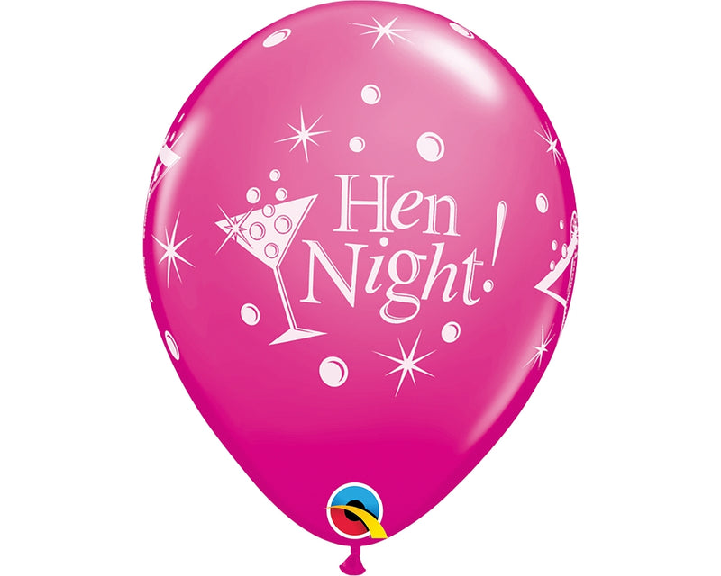 11" RETAIL LATEX HEN NIGHT BUBBLY (6 BAGS OF 6 BALLOONS PER BAG)