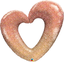 Qualatex 21073 Rose Gold Glitter Ombre Heart Foil