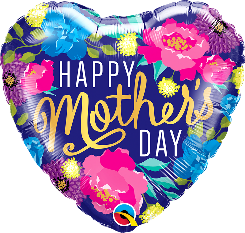 Qualatex 21541 Mothers Day Colorful Peonies Foil