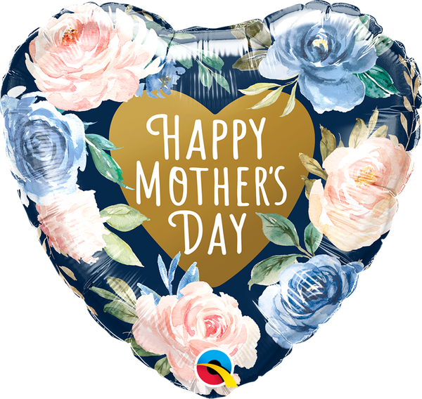 Qualatex 21547 Mothers Day Pink & Blue Roses Foil