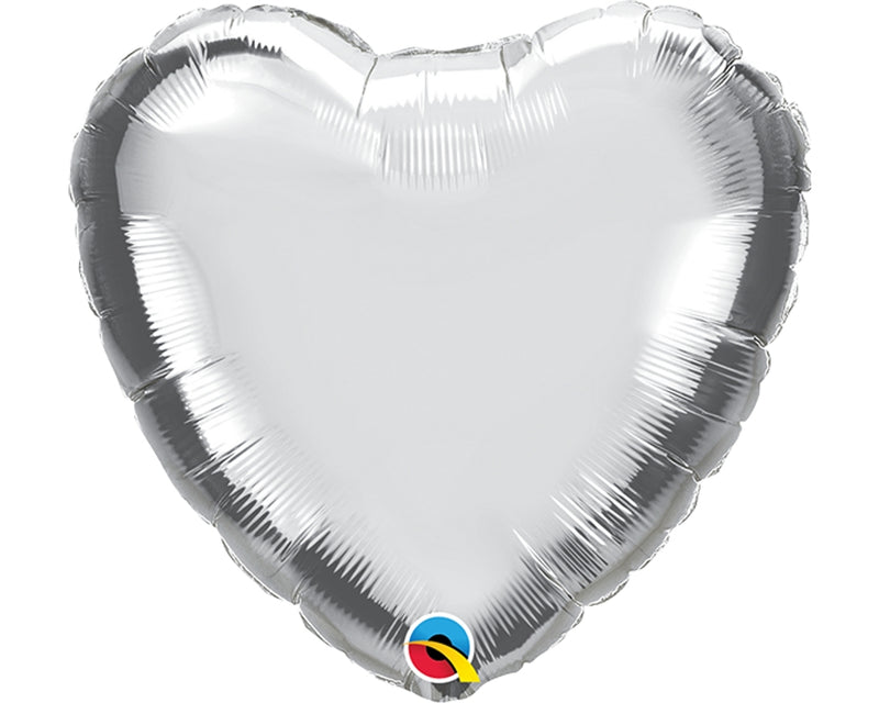 Qualatex 22464 9" Heart Silver Foil