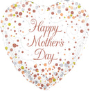 18" ROUND SPARKLING FIZZ MOTHER'S DAY ROSE GOLD HOLOGRAPHIC FOIL