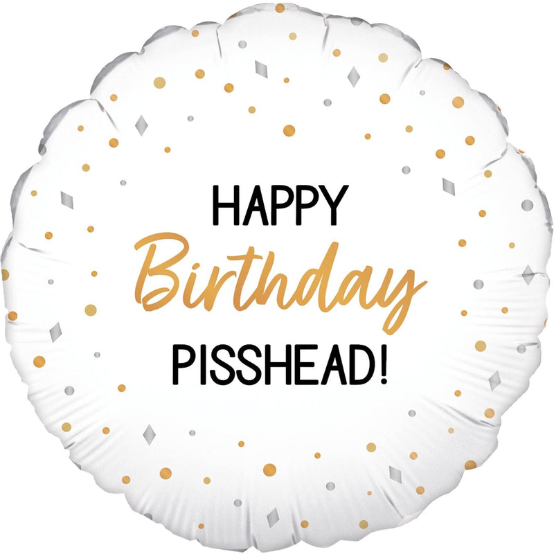 18" ROUND HAPPY BIRTHDAY PISSHEAD FOIL