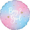 18" ROUND BRIGHT PASTEL GENDER REVEAL HOLOGRAPHIC FOIL