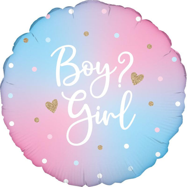 18" ROUND BRIGHT PASTEL GENDER REVEAL HOLOGRAPHIC FOIL