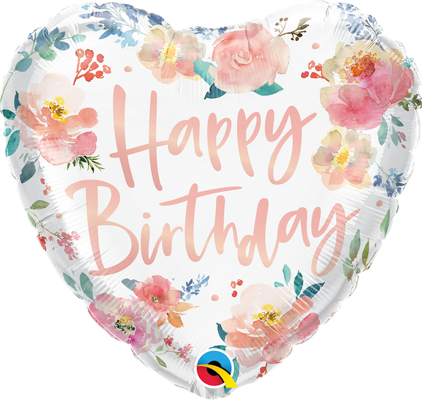 Qualatex 23174 Happy Birthday Watercolor Roses