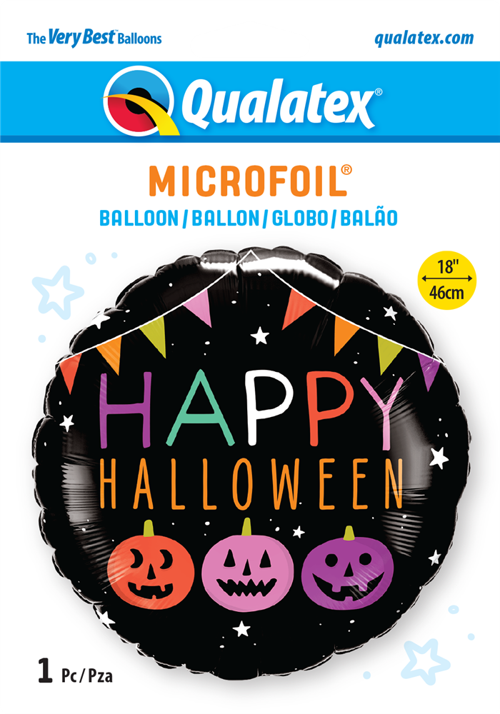 18" ROUND HALLOWEEN PUMPKINS AND BANNERS FOIL