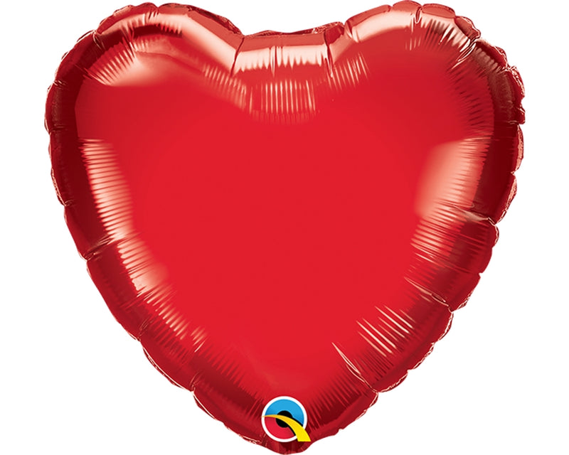 Qualatex 23355 9" Heart Ruby Red Foil