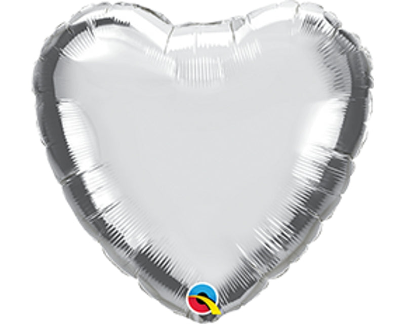 4" Heart Silver Foil