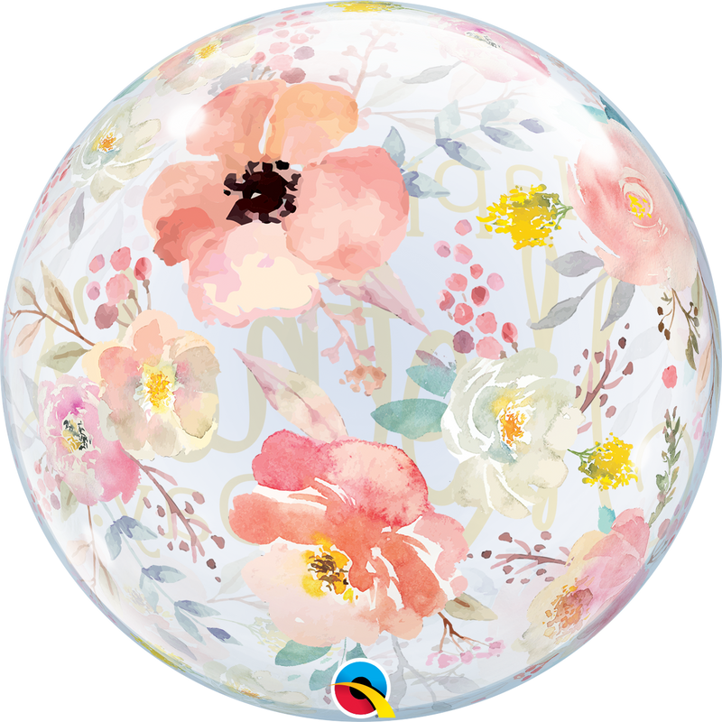 22" SINGLE BUBBLE MOTHER'S DAY WATERCOLOUR FLORAL