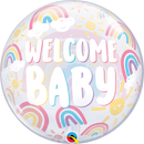 22" BUBBLE WELCOME BABY BOHO RAINBOWS