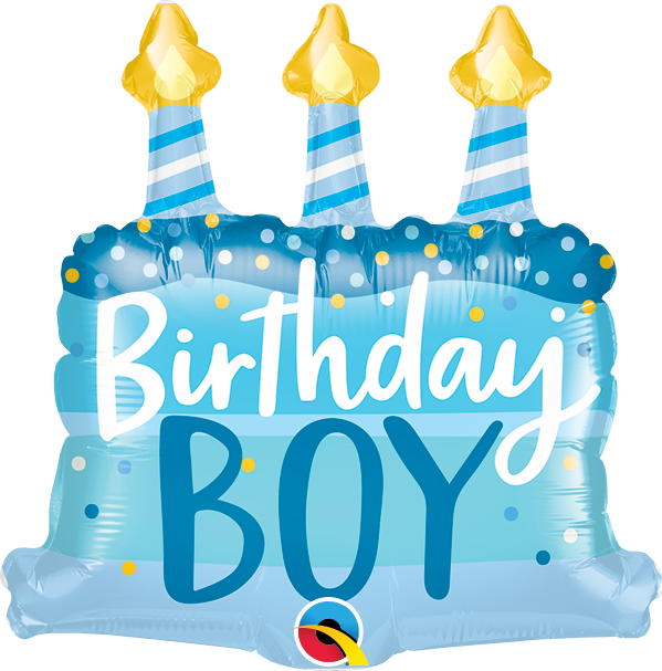 14" BIRTHDAY BOY CAKE & CANDLES FOIL