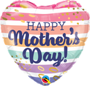 18" HEART MOTHER'S DAY BOHO STRIPES FOIL