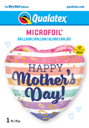 18" HEART MOTHER'S DAY BOHO STRIPES FOIL