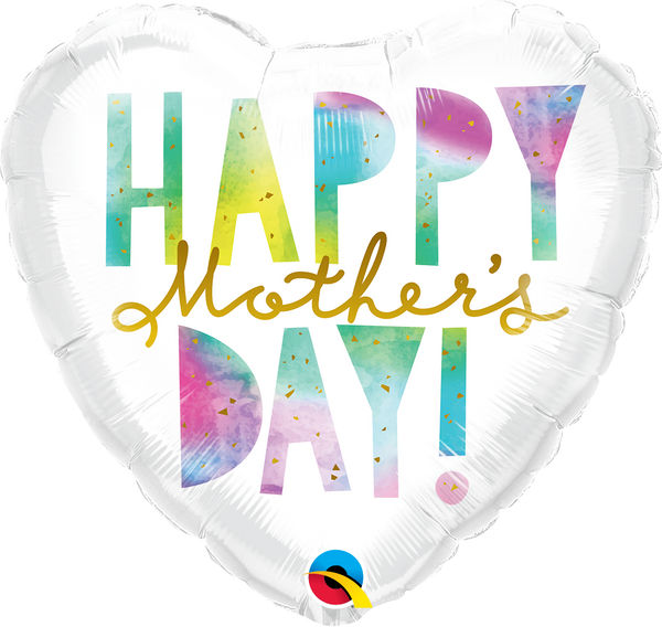 18" HEART MOTHER'S DAY WATERCOLOUR LETTERS FOIL