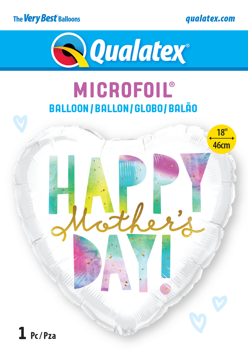 18" HEART MOTHER'S DAY WATERCOLOUR LETTERS FOIL