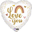 18" HEART BOHO LOVE YOU FOIL