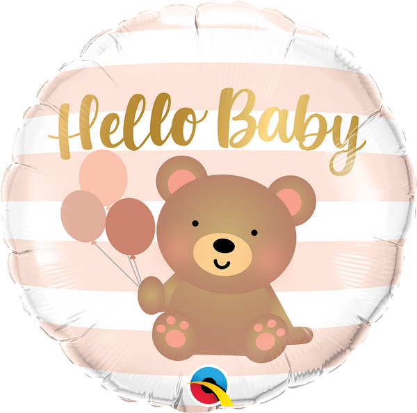 18" ROUND BABY BEAR & BALLOONS FOIL